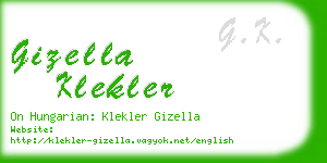 gizella klekler business card